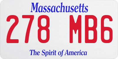 MA license plate 278MB6
