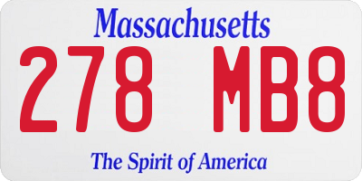 MA license plate 278MB8