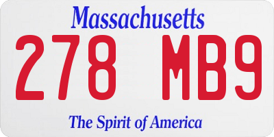 MA license plate 278MB9
