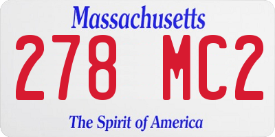 MA license plate 278MC2