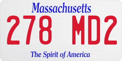 MA license plate 278MD2