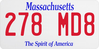MA license plate 278MD8