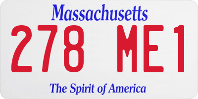 MA license plate 278ME1