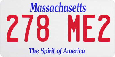 MA license plate 278ME2
