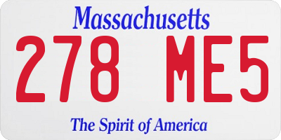 MA license plate 278ME5