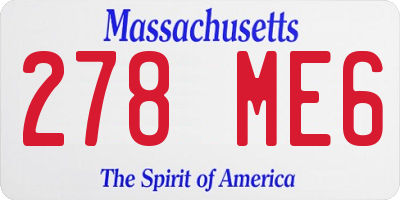 MA license plate 278ME6