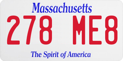 MA license plate 278ME8