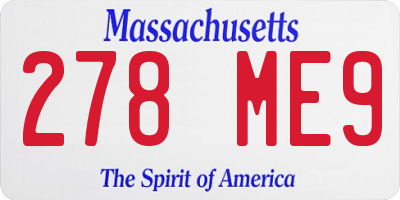 MA license plate 278ME9