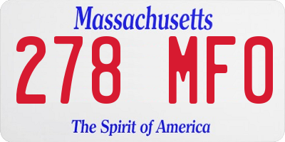MA license plate 278MF0