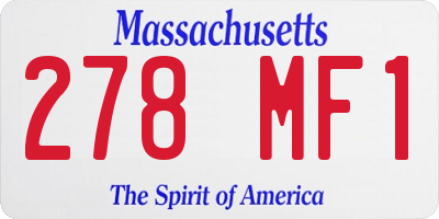 MA license plate 278MF1