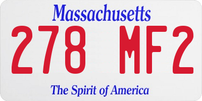 MA license plate 278MF2