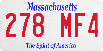 MA license plate 278MF4
