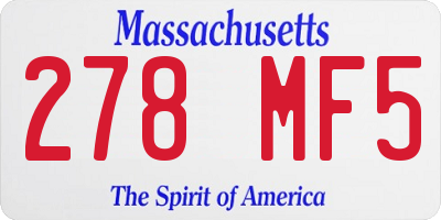 MA license plate 278MF5