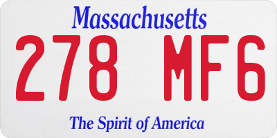 MA license plate 278MF6