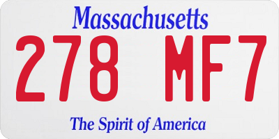 MA license plate 278MF7