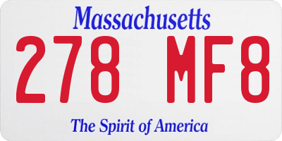 MA license plate 278MF8