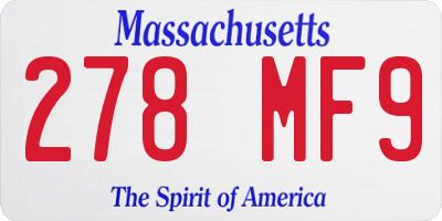 MA license plate 278MF9