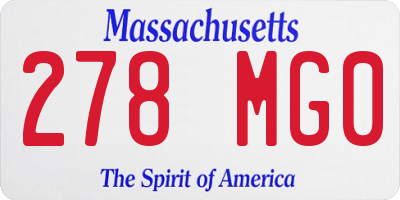 MA license plate 278MG0