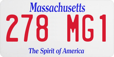 MA license plate 278MG1
