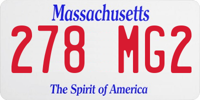 MA license plate 278MG2