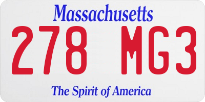MA license plate 278MG3