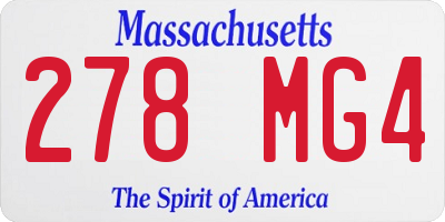MA license plate 278MG4