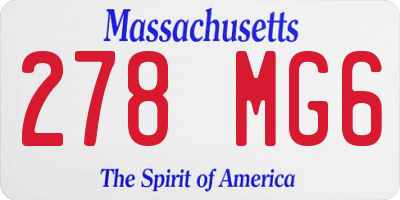 MA license plate 278MG6