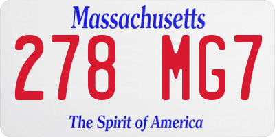 MA license plate 278MG7