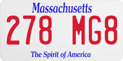 MA license plate 278MG8