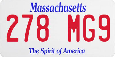 MA license plate 278MG9