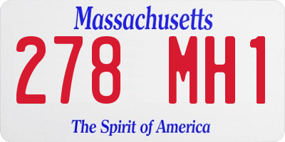 MA license plate 278MH1