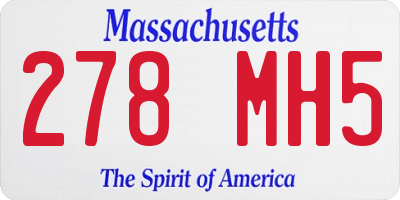 MA license plate 278MH5