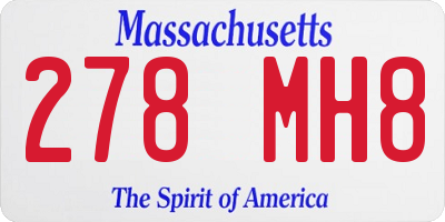 MA license plate 278MH8