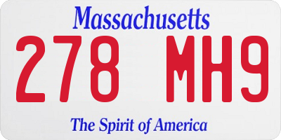 MA license plate 278MH9