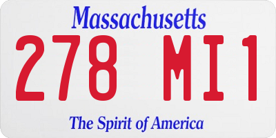 MA license plate 278MI1