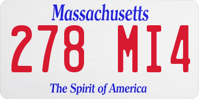 MA license plate 278MI4