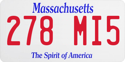 MA license plate 278MI5