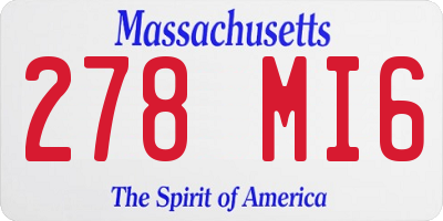 MA license plate 278MI6