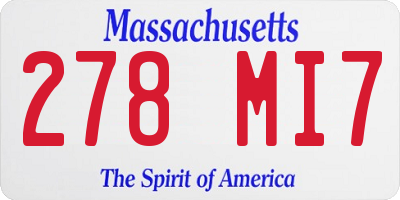 MA license plate 278MI7