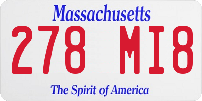 MA license plate 278MI8
