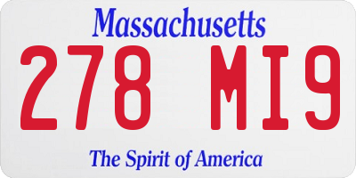 MA license plate 278MI9