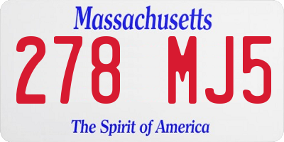 MA license plate 278MJ5