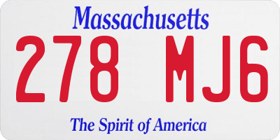 MA license plate 278MJ6
