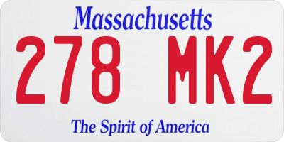 MA license plate 278MK2