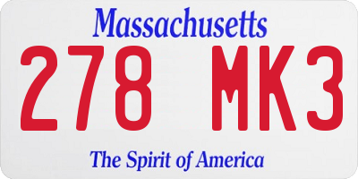 MA license plate 278MK3