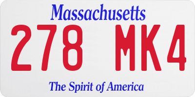 MA license plate 278MK4