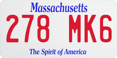 MA license plate 278MK6