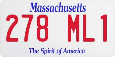 MA license plate 278ML1