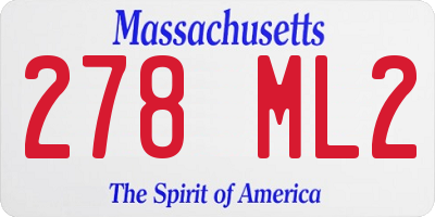 MA license plate 278ML2