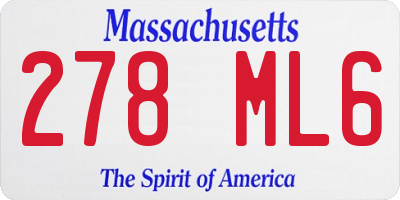 MA license plate 278ML6